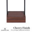 Sarantino Wood Floor Lamp in Cherry Base & Black Finish Body