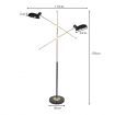 Sarantino Adjustable Arm Floor Lamp w/ 2 Lights - Black & Gold Finish