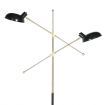 Sarantino Adjustable Arm Floor Lamp w/ 2 Lights - Black & Gold Finish