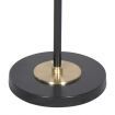 Sarantino Adjustable Arm Floor Lamp w/ 2 Lights - Black & Gold Finish