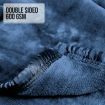 Laura Hill Faux Mink Blanket 800GSM Heavy Double-Sided - Navy Blue