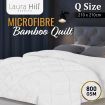 Laura Hill Microfibre Bamboo Comforter Quilt Doona 800GSM - Queen