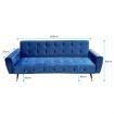 Sarantino Ava Tufted Velvet Sofa Bed  - Blue