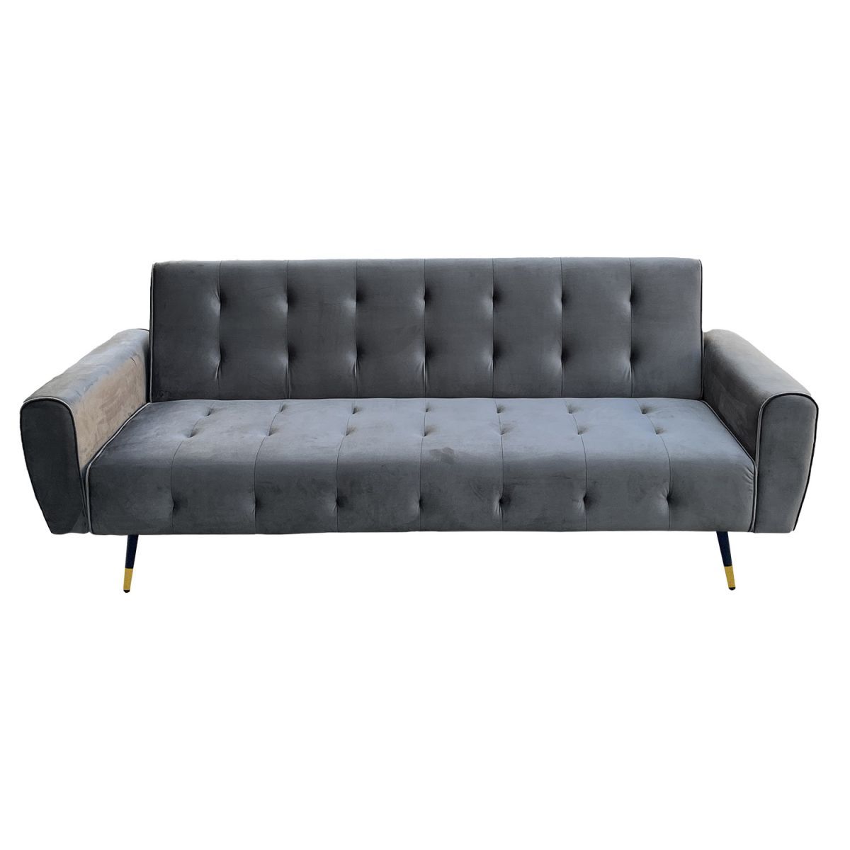 Sarantino Ava Tufted Velvet Sofa Bed  - Dark Grey