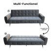 Sarantino Ava Tufted Velvet Sofa Bed  - Dark Grey