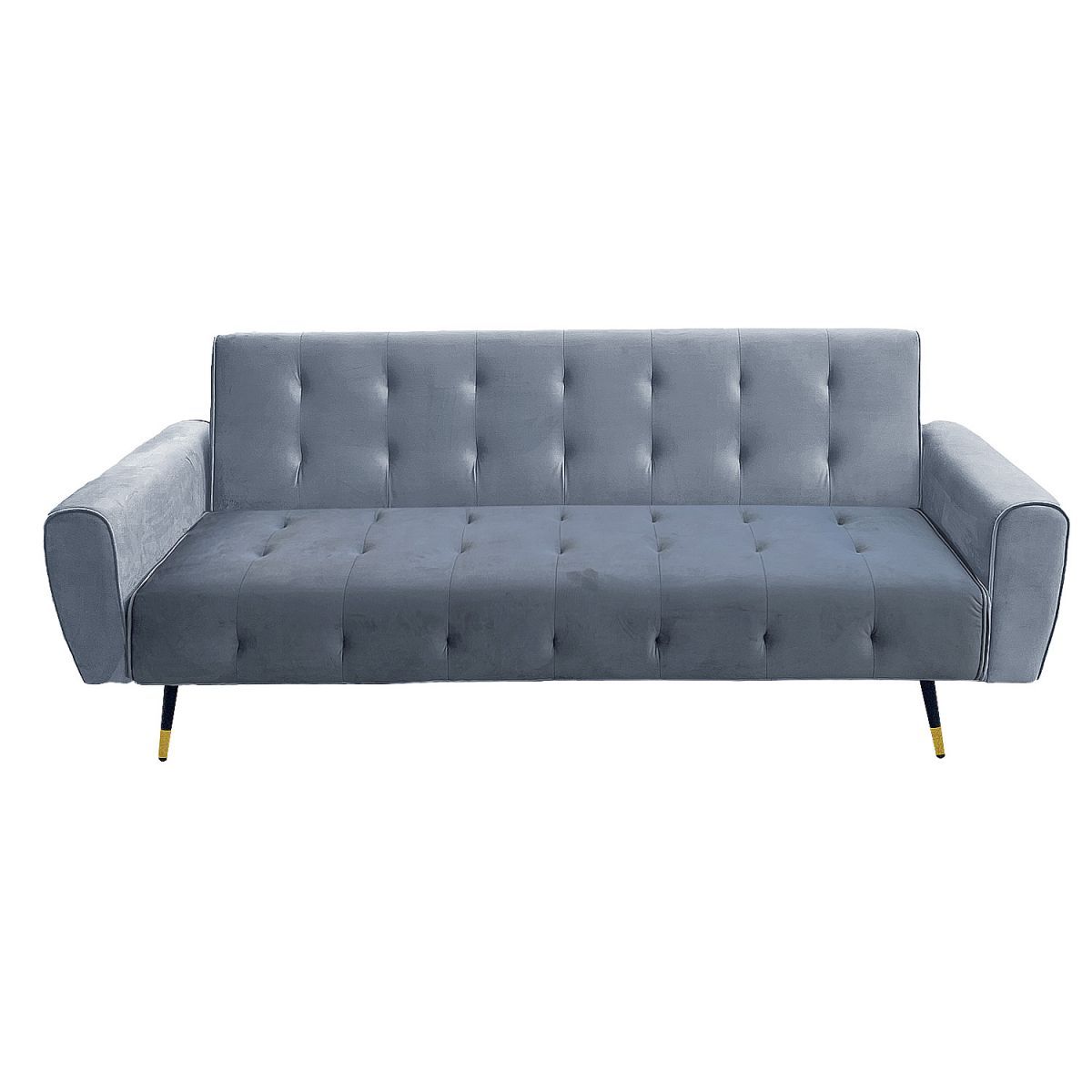 Sarantino Ava Tufted Velvet Sofa Bed  - Light Grey