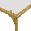 IHOMDEC Tempered Glass with Metal Frame C-Shaped End Side Table Set of 2 Golden