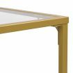 IHOMDEC Tempered Glass with Metal Frame C-Shaped End Side Table Set of 2 Golden