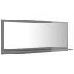 Bathroom Mirror High Gloss Grey 90x10.5x37 cm Engineered Wood