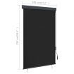 Outdoor Roller Blind 120x250 cm Anthracite