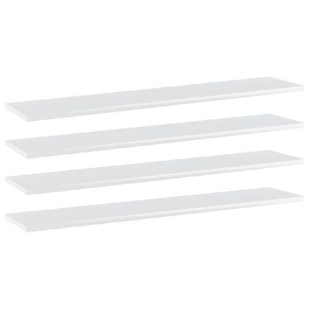 Bookshelf Boards 4 pcs High Gloss White 100x20x1.5 cm Engineered Wood