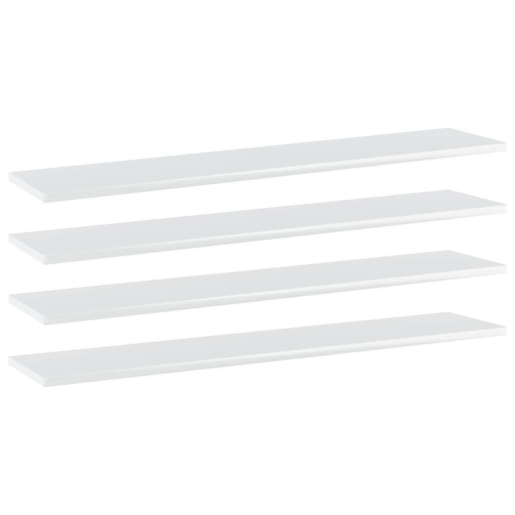 Bookshelf Boards 4 pcs High Gloss White 100x20x1.5 cm Engineered Wood