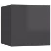 Wall Mounted TV Cabinet High Gloss Grey 30.5x30x30 cm