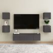 Wall Mounted TV Cabinet High Gloss Grey 30.5x30x30 cm