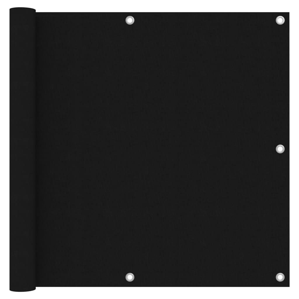 Balcony Screen Black 90x600 cm Oxford Fabric