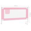 Toddler Safety Bed Rail Pink 160x25 cm Fabric