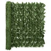 Balcony Screen with Dark Green Leaves 300x100 cm