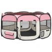 Foldable Dog Playpen with Carrying Bag Pink 145x145x61 cm