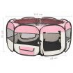 Foldable Dog Playpen with Carrying Bag Pink 145x145x61 cm