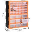 Multi-drawer Organiser with 39 Drawers 38x16x47 cm