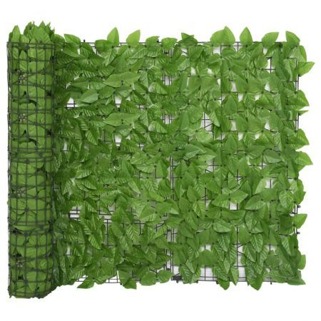 Balcony Screen with Green Leaves 300x100 cm