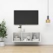 Wall-mounted TV Cabinet High Gloss White 37x37x107 cm Engineered Wood