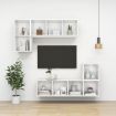 Wall-mounted TV Cabinet High Gloss White 37x37x107 cm Engineered Wood