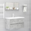 Bathroom Mirror Concrete Grey 80x10.5x37 cm Engineered Wood