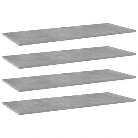 Bookshelf Boards 4 pcs Concrete Grey 100x40x1.5 cm Engineered Wood