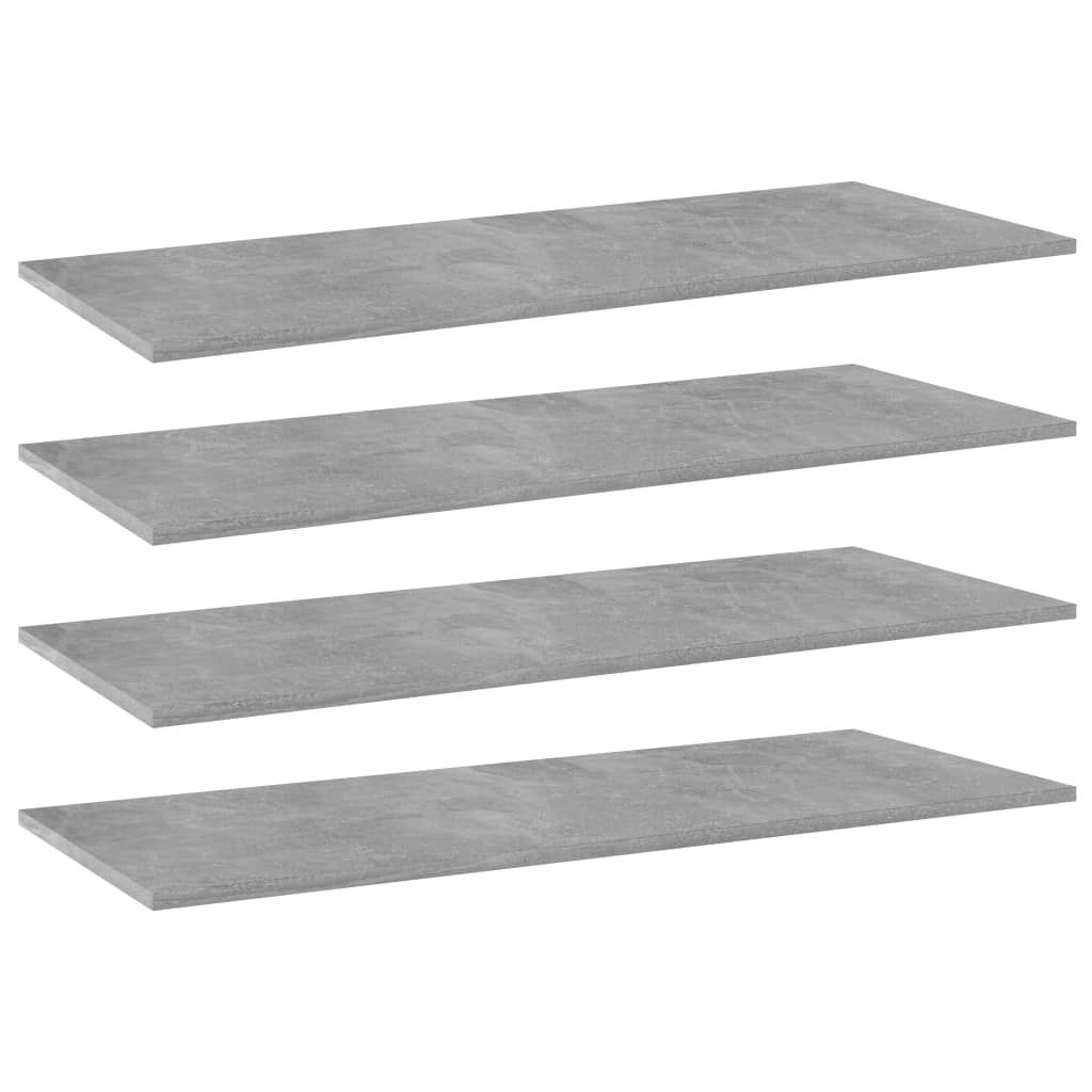 Bookshelf Boards 4 pcs Concrete Grey 100x40x1.5 cm Engineered Wood