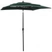 3-Tier Parasol with Aluminium Pole Green 2x2 m