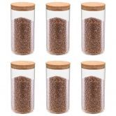 Storage Glass Jars with Cork Lid 6 pcs 1400 ml