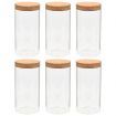 Storage Glass Jars with Cork Lid 6 pcs 1400 ml