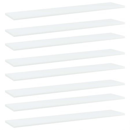 Bookshelf Boards 8 pcs White 100x20x1.5 cm Engineered Wood