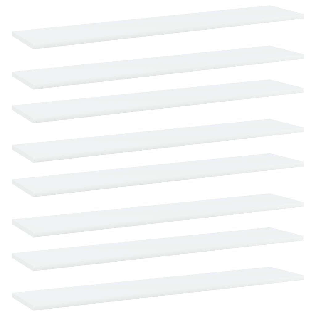 Bookshelf Boards 8 pcs White 100x20x1.5 cm Engineered Wood