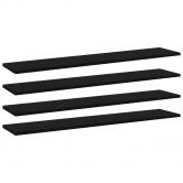 Bookshelf Boards 4 pcs Black 100x20x1.5 cm Engineered Wood