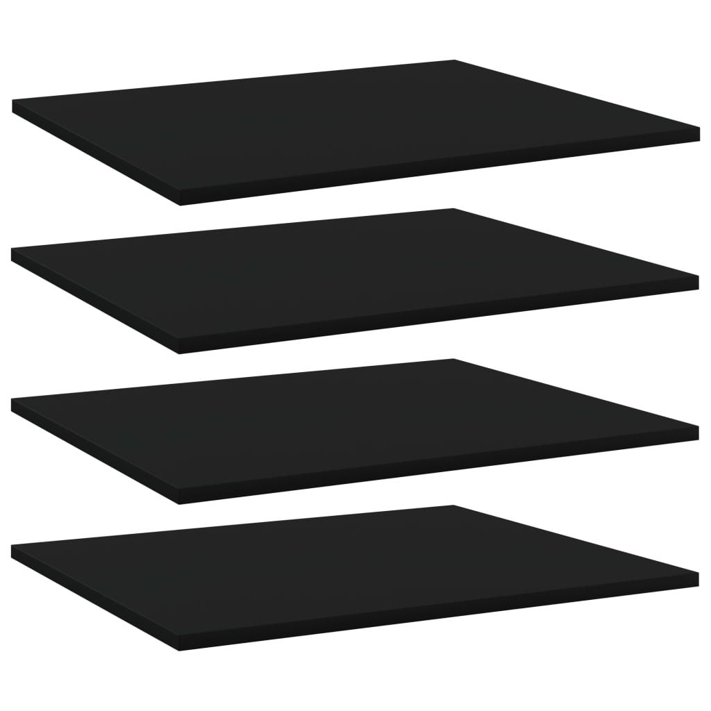 Bookshelf Boards 4 pcs Black 60x50x1.5 cm Engineered Wood