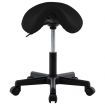 Work Stool Black Faux Leather