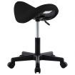 Work Stool Black Faux Leather