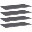 Bookshelf Boards 4 pcs High Gloss Grey 60x30x1.5 cm Engineered Wood