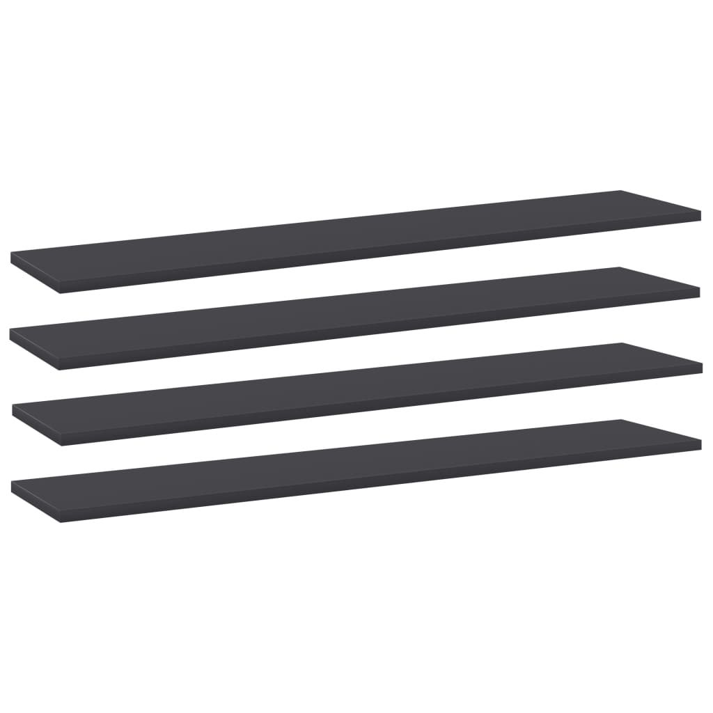 Bookshelf Boards 4 pcs Grey 100x20x1.5 cm Engineered Wood