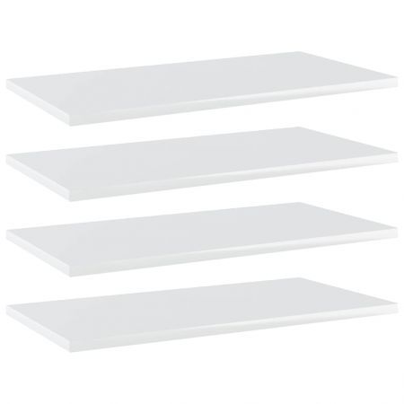 Bookshelf Boards 4 pcs High Gloss White 60x30x1.5 cm Engineered Wood