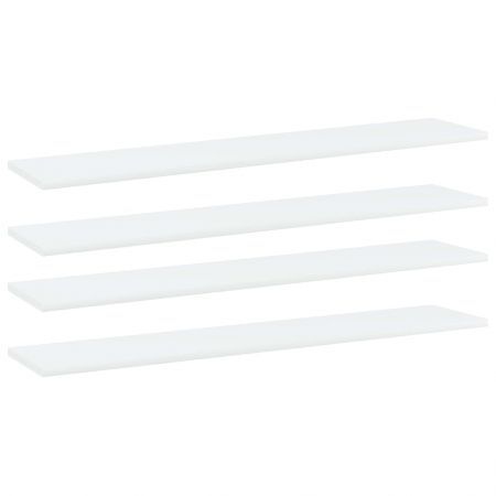 Bookshelf Boards 4 pcs White 100x20x1.5 cm Engineered Wood