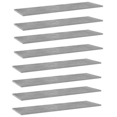 Bookshelf Boards 8 pcs Concrete Grey 100x30x1.5 cm Engineered Wood