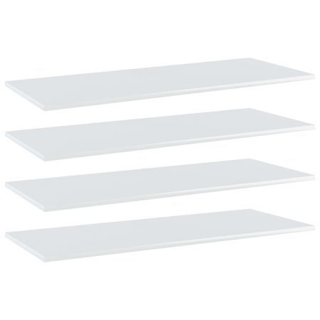 Bookshelf Boards 4 pcs High Gloss White 100x40x1.5 cm Engineered Wood