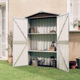 Garden Shed Brown 107.5x46x183 cm Galvanised Steel