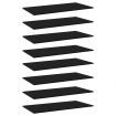 Bookshelf Boards 8 pcs Black 80x20x1.5 cm Engineered Wood