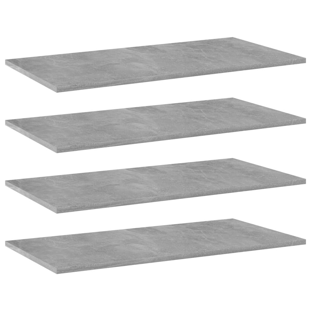 Bookshelf Boards 4 pcs Concrete Grey 80x40x1.5 cm Engineered Wood