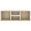 Shoe Storage Bench White and Sonoma Oak 105x35x35 cm Engineered Wood