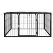 Dog Playpen 4 Panels Black 100x50 cm Powder-coated Steel